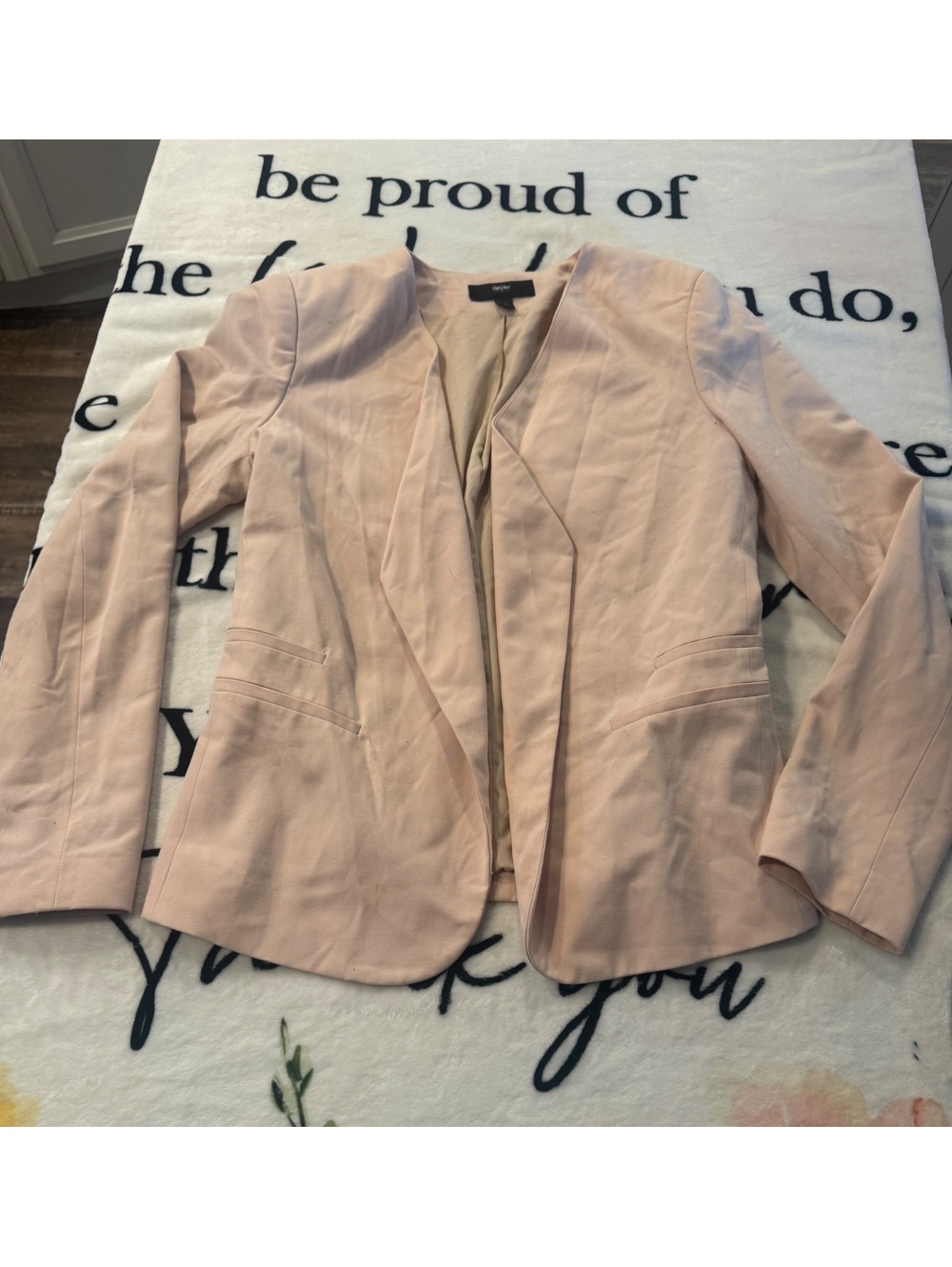 Mossimo Women's Collarless Blazer, Pale Pink (Blush), Size S/P